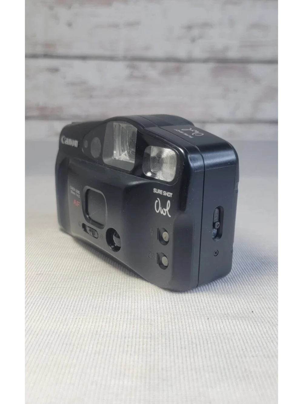 Canon Sure Shot Owl 35mm Film Camera - Black. Tested And Working. GUC. OBO
